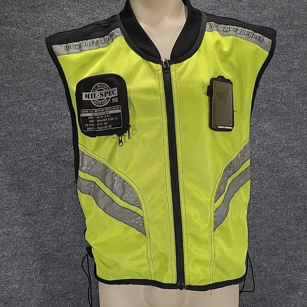 ICON Motorsports Mesh‎ Mil Spec Fluorescent Neon Reflective Vest Super Size